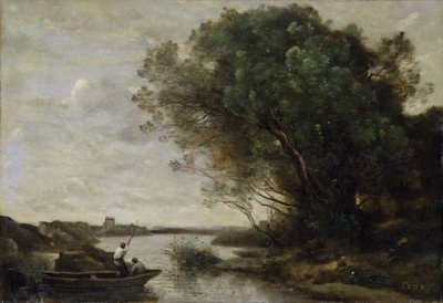 Flodlandskap av Jean Baptiste Camille Corot